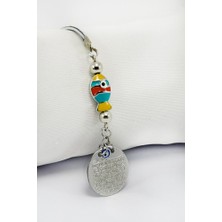 Biuti Renkli Mineli Balık Figürlü Metal Ayetel Kürsi Araba Dikiz Ayna Süsü