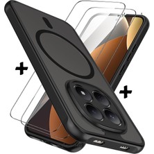 M.TK Moveteck Xiaomi Redmi Note 15 Pro 4g Kılıf Mat Magsafe Halkası Görünümlü Hassas Butonlu Kamera Korumalı Yumuşak Renkli Kenarlı Mat Kapak + Ekran Koruyucu Cam Set 2in1