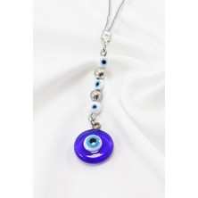 Biuti Beyaz Nazarlı El Yapımı Cam Nazar Boncuklu Araba Dikiz Ayna Süsü, Yeni Araba Hediyesi