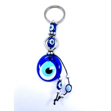 Ennea Art Cam Nazar Boncuğu Anahtarlık/araba Dikiz Ayna Süsü El Yapımı Hediyelik Eşya