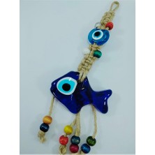 Ennea Art Makrome Balık Nazar Boncuğu 6*6 cm Duvar Dekoru Hediyelik Eşya