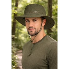 Reva Fileli Safari Şapka Erkek – Geniş Kenarlı Outdoor Güneş Koruyucu Kamp & Balıkçı Şapkası
