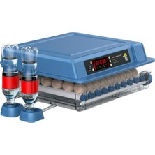 PowerS-Pro 64’lü Tam Otomatik Kuluçka Makinesi | Dijital Isı Nem Kontrol | Nemlendiricili | Silindir Viyol