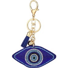 TrendyChic Göz Şeklinde Taşlı Nazar Boncuğu Çanta Süsü Charm Anahtarlık