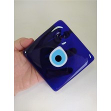 Ennea Art Kare Cam Nazar Boncuğu El Yapımı Duvar Dekoru 10*10 cm