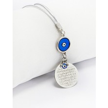 Biuti Çerçeveli Nazar Boncuklu Metal Ayetel Kürsi Araba Dikiz Ayna Süsü, Yeni Araba Hediyesi