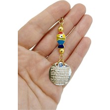 Biuti Gold Renkli Metal Ayetel Kürsi Araba Dikiz Ayna Süsü, Yeni Araba Hediyesi