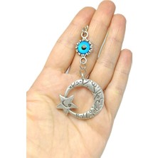 Biuti Yeni Araba Hediyesi, Metal Hilal Nazar Boncuklu Dikiz Ayna Süsü