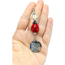 Biuti Cam El Yapımı Uğur Böceği Ayetel Kürsi Araba Dikiz Ayna Süsü/papatyalı Hediyelik Aksesuar