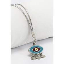 Biuti Turkuaz Göz Figürlü Salkım Otantik Dikiz Ayna Süsü, Yeni Araba Hediyesi