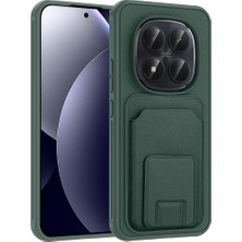 M.TK Moveteck Xiaomi Redmi Note 15 Pro Plus Kılıf Kamera Çıkıntılı Extra Standlı Kartlıklı Cüzdanlı Deri Tasarımlı Silikon Klasik Kapak