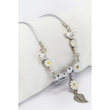 Biuti El Yapımı Kalpli Papatya ve Kuş Figürlü Araba Dikiz Ayna Süsü, Yeni Araba Süsü