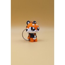 Rodopiva Yıldız Göz Rock Kaplan Anahtarlık - Hareketli Anahtarlık Çanta Süsü Charm