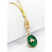 Biuti Parlak Taşlı Hamse Eli Mineli Yonca Dikiz Ayna Süsü Tarz Yeni Araba Hediyesi