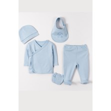 Liaboo Organik Pamuk 5 Parça Hastane Çıkışı Mavi