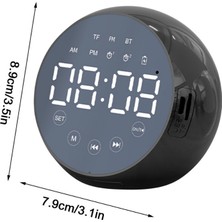 Meli Collection Dijital Saat & Bluetooth Wireless Mini Hoparlör Speaker (Usb Şarjlı & Işıklı) (5W)