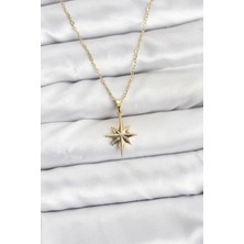 Prativas 316L Çelik Zincir Gold Renk Kutup Yıldızı Model Kadın Kolye - PRT3500EB10207