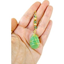 Biuti Yeşim Taşı Yeşil Nazar Boncuklu Araba Dikiz Ayna Süsü Hediyelik Aksesuar Metal Tel Örgülü