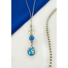 Biuti El Yapımı Kuşlu Yassı Nazar Boncuklu Dünya Figürlü Araba Dikiz Ayna Süsü, Yeni Araba Hediyesi