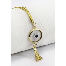 Biuti Şeffaf Çerçeveli Nazarlı Püsküllü Dikiz Ayna Süsü, Yeni Araba Hediyesi