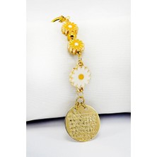 Biuti Papatyalı Metal Ayetel Kürsi Dualı Araba Dikiz Ayna Süsü, Yeni Araba Hediyesi