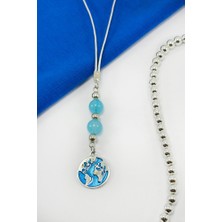 Biuti Turkuaz Boncuklu Mineli Dünya Araba Dikiz Ayna Süsü, Yeni Araba Hediyesi