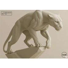 Modern Geometrik Panter Biblo - 10 cm Dekoratif Leopar Heykel - Pla Doğa Dostu Tasarım
