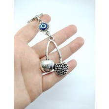 Ennea Art Nazar Boncuğu Anahtarlık Metal Kiraz Dikiz Ayna Süsü / Hediyelik Aksesuar