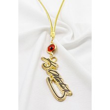 Biuti Gold Renkli Çerçeveli Nazar Boncuklu K. Atatürk Imzalı Araba Dikiz Ayna Süsü, Yeni Araba Hediyesi