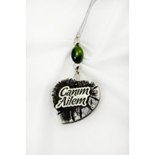 Biuti Sevimli Cam Uğur Böcekli Canım Ailem Yazılı Kalpli Araba Dikiz Ayna Süsü