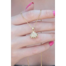 Prativas 316L Çelik Gold Renk Açılır Midye Model Kadın Kolye - PRT3500EB10132