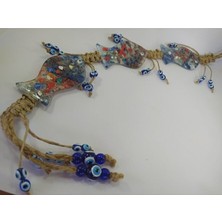 Ennea Art Cam Balık Figürlü Nazarlık Duvar Dekoru Hediyelik Eşya Rüzgar Çanı