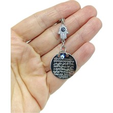 Biuti Metal Ayetel Kürsi Taşlı Nazarlı Hamse Eli Fatma Ana Araba Dikiz Ayna Süsü,  Yeni Araba Hediyesi