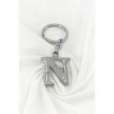 Biuti Gümüş Renkli Metal N Harfi Anahtarlık / Harfli Çanta Süsü