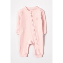 Liaboo Organik Pamuk Fermuarlı Bebek Tulumu Pembe 3-6 Ay