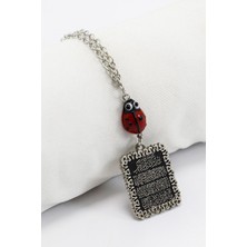 Biuti El Yapımı Cam Uğur Böcekli Nazar Ayeti Ayarlanabilir Araba Dikiz Ayna Süsü, Yeni Araba Hediyesi