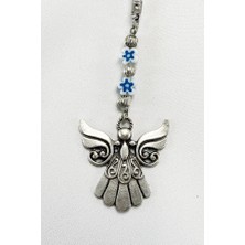 Biuti Sedef Çiçek Boncuklu Metal Kanatlı Melek Araba Dikiz Ayna Süsü