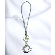 Biuti Papatya Detaylı Ay Yıldız Araba Dikiz Ayna Süsü, Lüks Yeni Araba Hediyesi