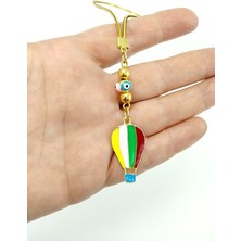 Biuti Metal Uçan Balon Nazar Boncuğu Araba Dikiz Ayna Süsü Lüks Hediyelik Aksesuar Metalik Ipli