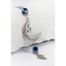 Biuti Nazar Boncuklu Salkım Yarım Ay Figürlü Araba Dikiz Ayna Süsü, Araba Hediyesi