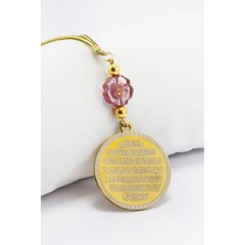 Biuti Pembe Lotus Çiçeği Ayetel Kürsi Nazar Ayeti Araba Dikiz Ayna Süsü, Yeni Araba Hediyesi