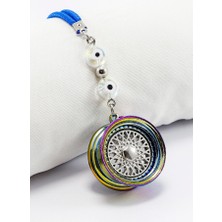 Biuti Boncuklu Renkli Jantlı Mini Araba Dikiz Ayna Süsü, Yeni Araba Hediyesi