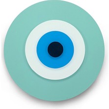 Ennea Art Minimalist Küf Yeşili Nazar Boncuğu El Yapımı Ahşap Büyük Nazarlık 20 cm Hediyelik Eşya