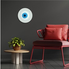 Ennea Art Minimalist Antik Beyaz Nazar Boncuğu El Yapımı Ahşap Büyük Nazarlık 20 cm Hediyelik Eşya