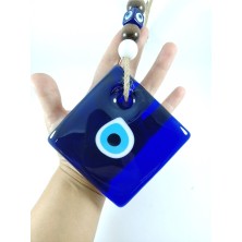 Ennea Art Kare Cam Nazar Boncuğu El Yapımı Duvar Dekoru 10*10 cm Hediyelik Eşya