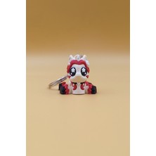 Rodopiva Yıldız Göz Valentine Unicorn Anahtarlık - Hareketli Anahtarlık Çanta Süsü Charm