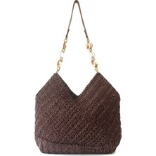 Lume Store El Yapımı Kağıt Ip Günlük Hasır Tote Omuz Çantası Handmade