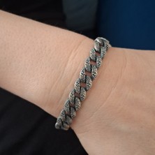 Bir Gümüş Aşkı 925 Ayar Gümüş Otantik Desenli Gurmet Model Erkek Bileklik 9 mm