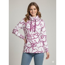 Esso Butik Kadın Jakarlı Desenli Dökümlü Balıkçı Yaka Triko Bluz