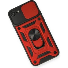 Eternal Trend  iPhone 7 Kılıf Pars Lens Yüzüklü Silikon - Kırmızı 95421